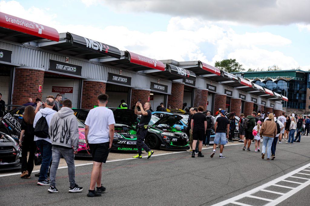image of busy pits at tunerfest south brands hatch
